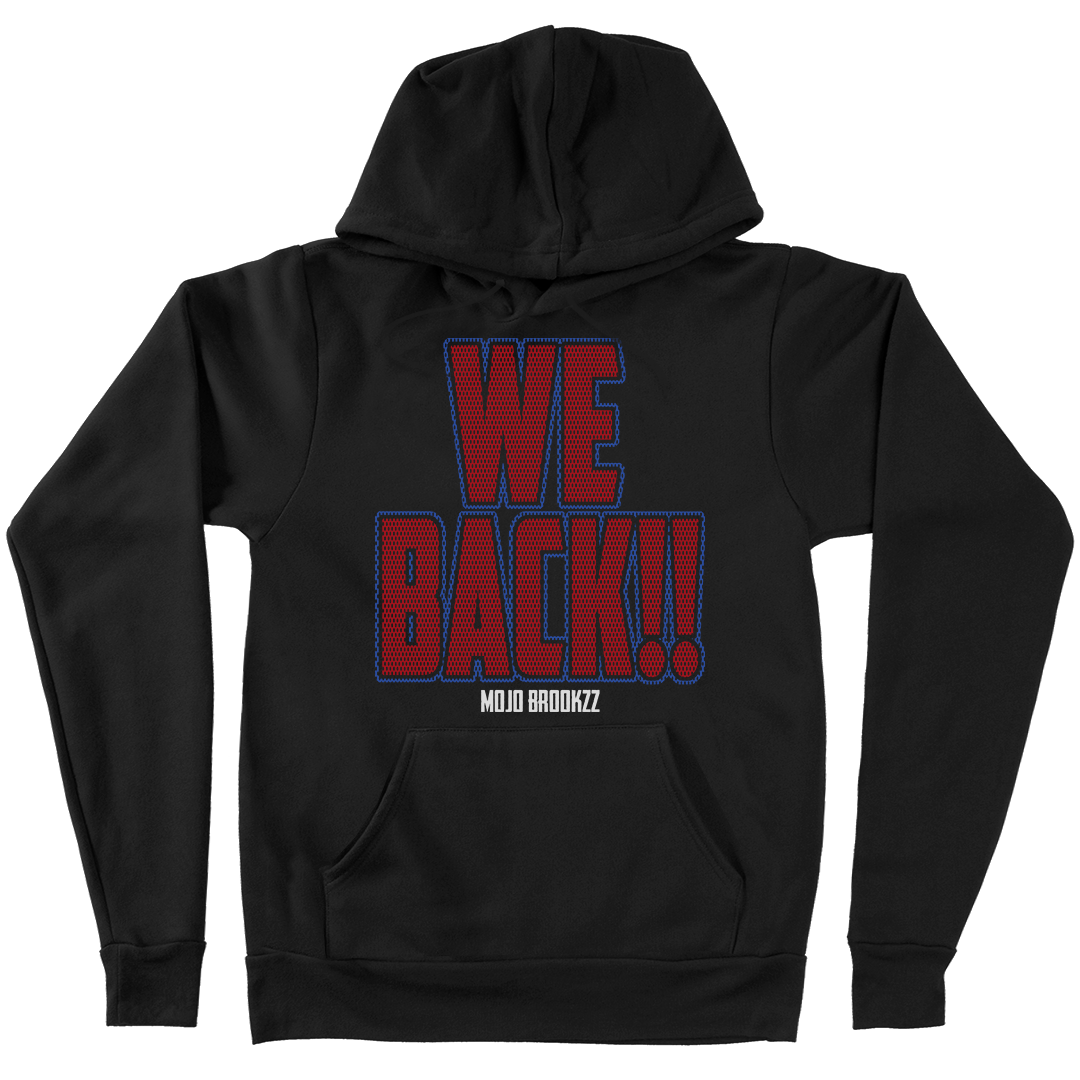 We Back Stacked Text Pullover Hoodie