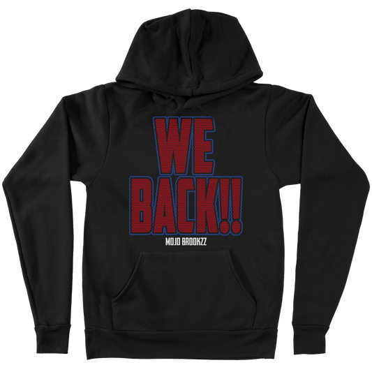 We Back Stacked Text Pullover Hoodie